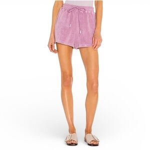 Pam & Gela Purple Terry Shorts 100% Cotton Lounge Beach Y2K Large Revolve